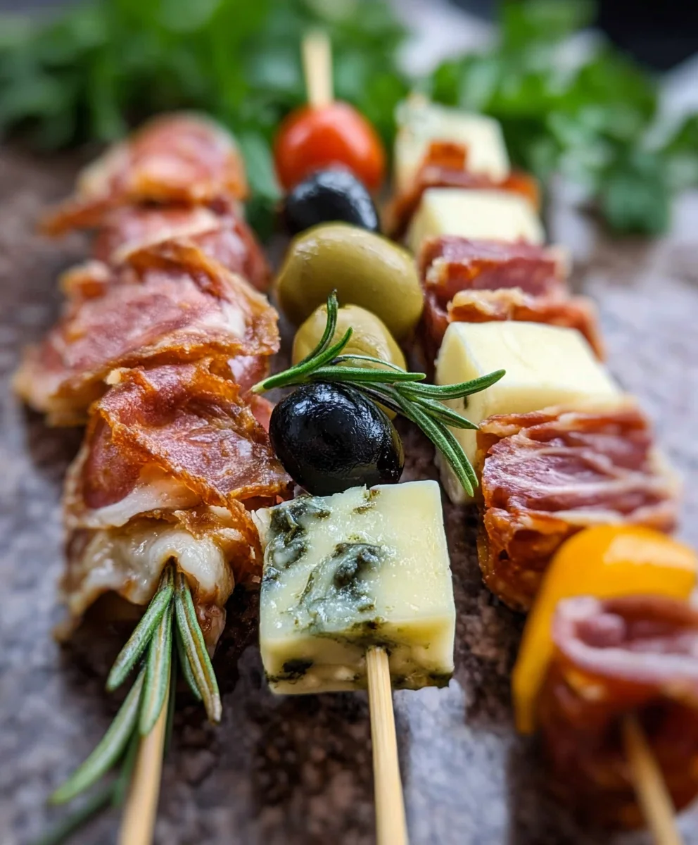 Easy Beef Charcuterie Skewers-Party Appetizer Idea