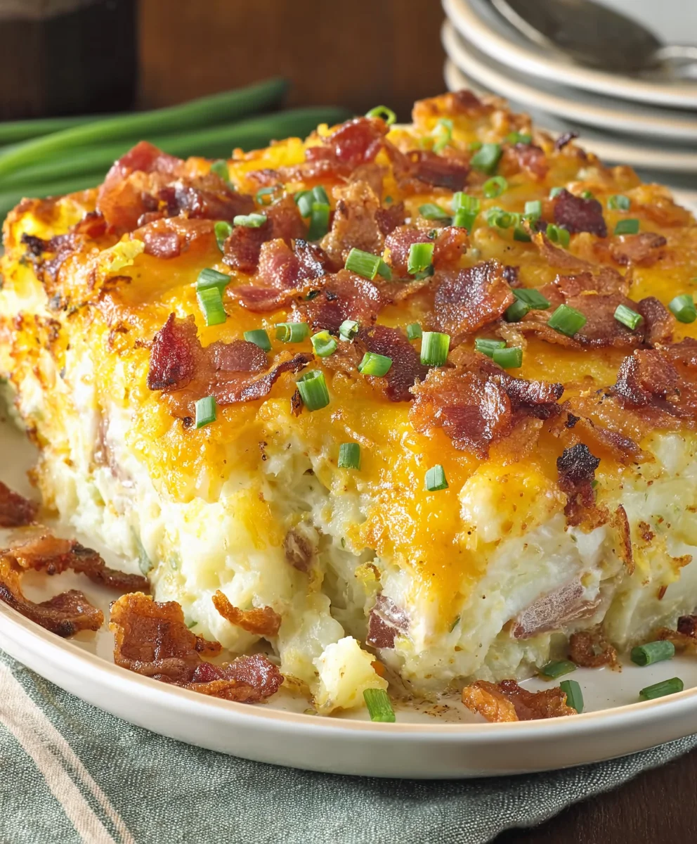 Best Loaded Potato Casserole Recipe - Easy & Cheesy