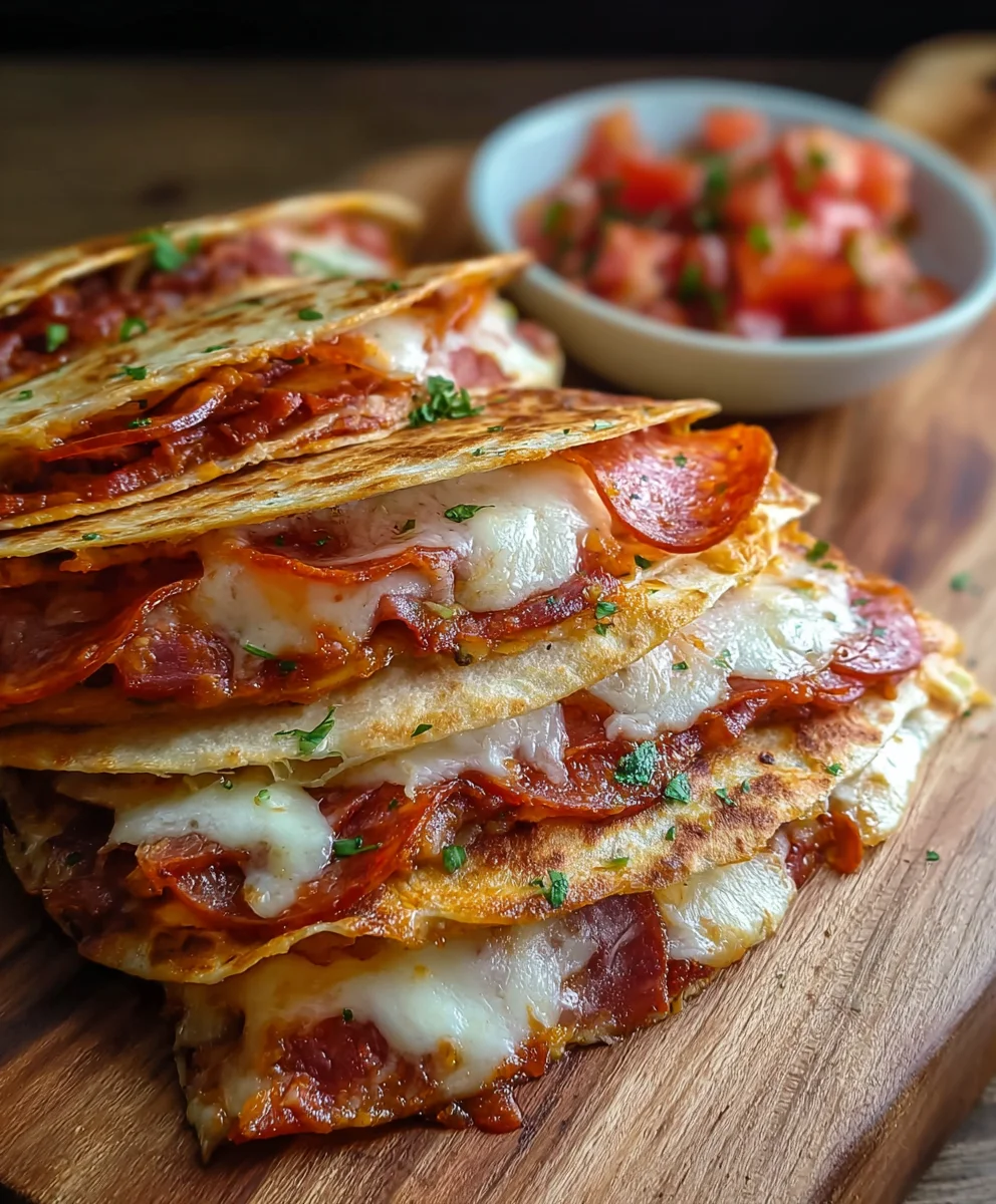 Beef Pepperoni Pizza Quesadillas-Easy & Delicious Recipe