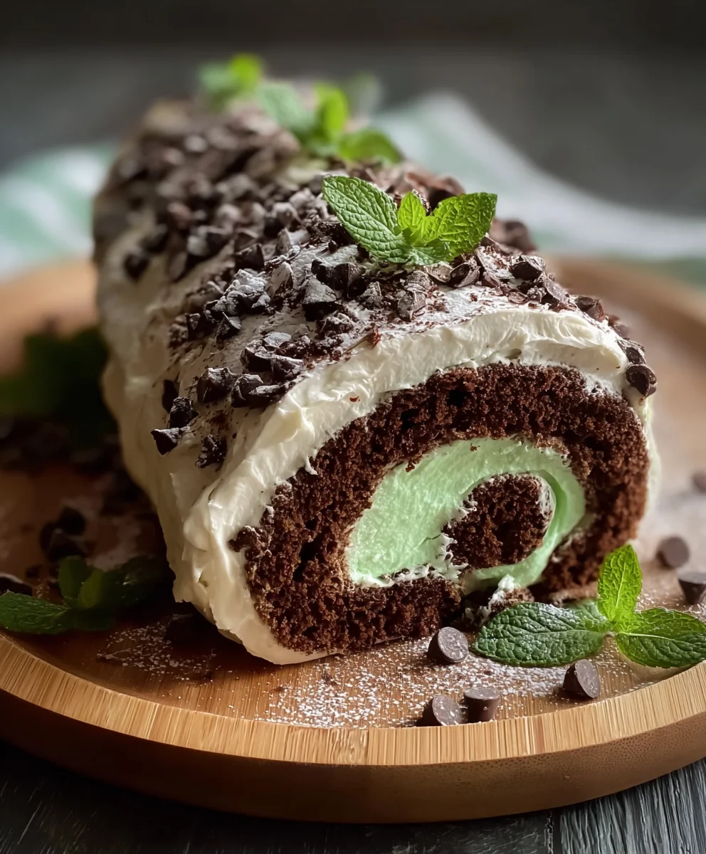 Mint Chocolate Roll Cake-Easy & Delicious Recipe