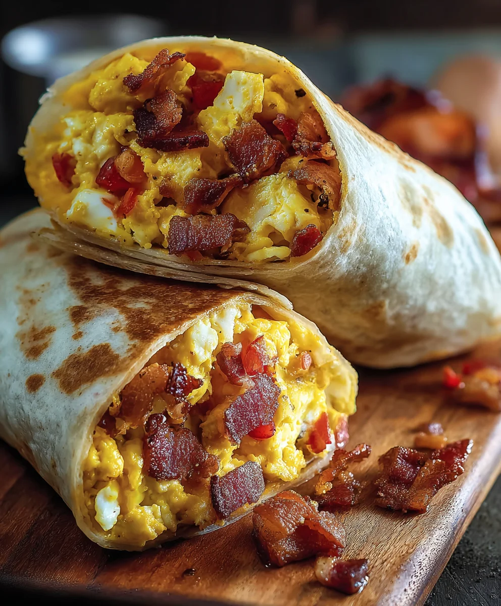 Best Beef Bacon Egg Cheese Breakfast Burrito Recipe