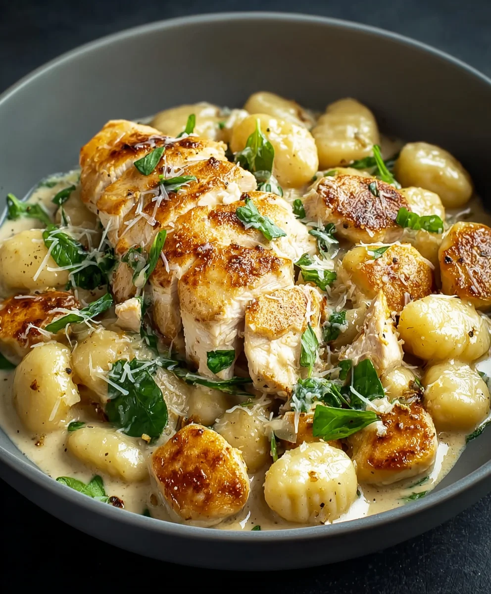 Creamy Asiago Chicken Gnocchi Recipe-Easy Dinner