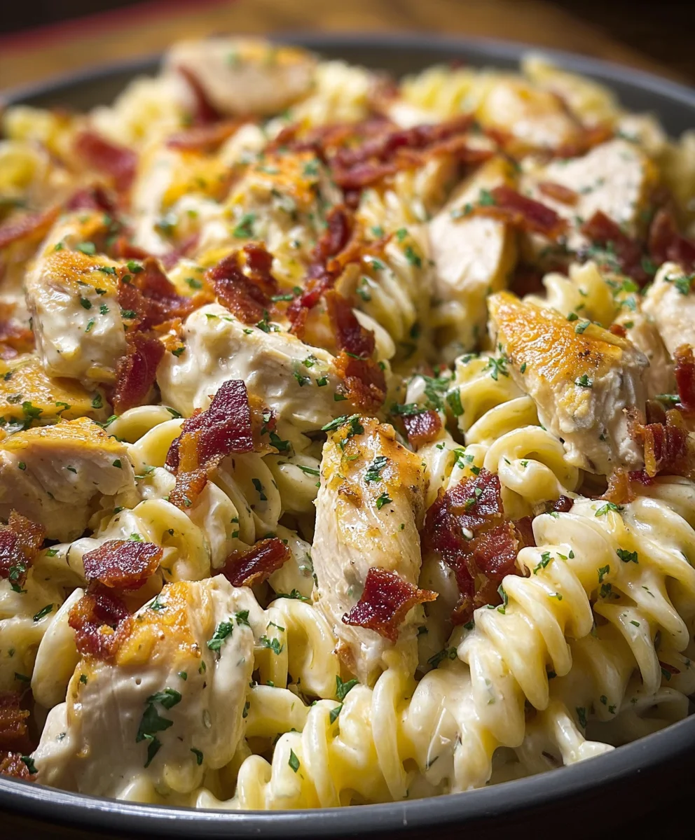 Chicken Beef Bacon Ranch Pasta-Easy Weeknight Dinner