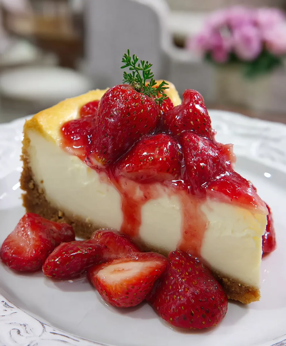 Creamy Strawberry Cheesecake Recipe-Easy & Delicious