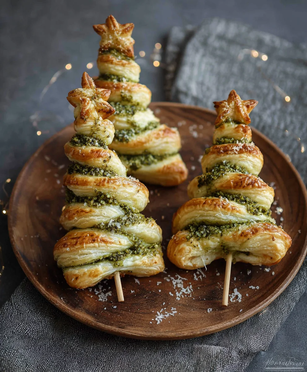 Pesto Puff Pastry Christmas Trees Easy Recipe