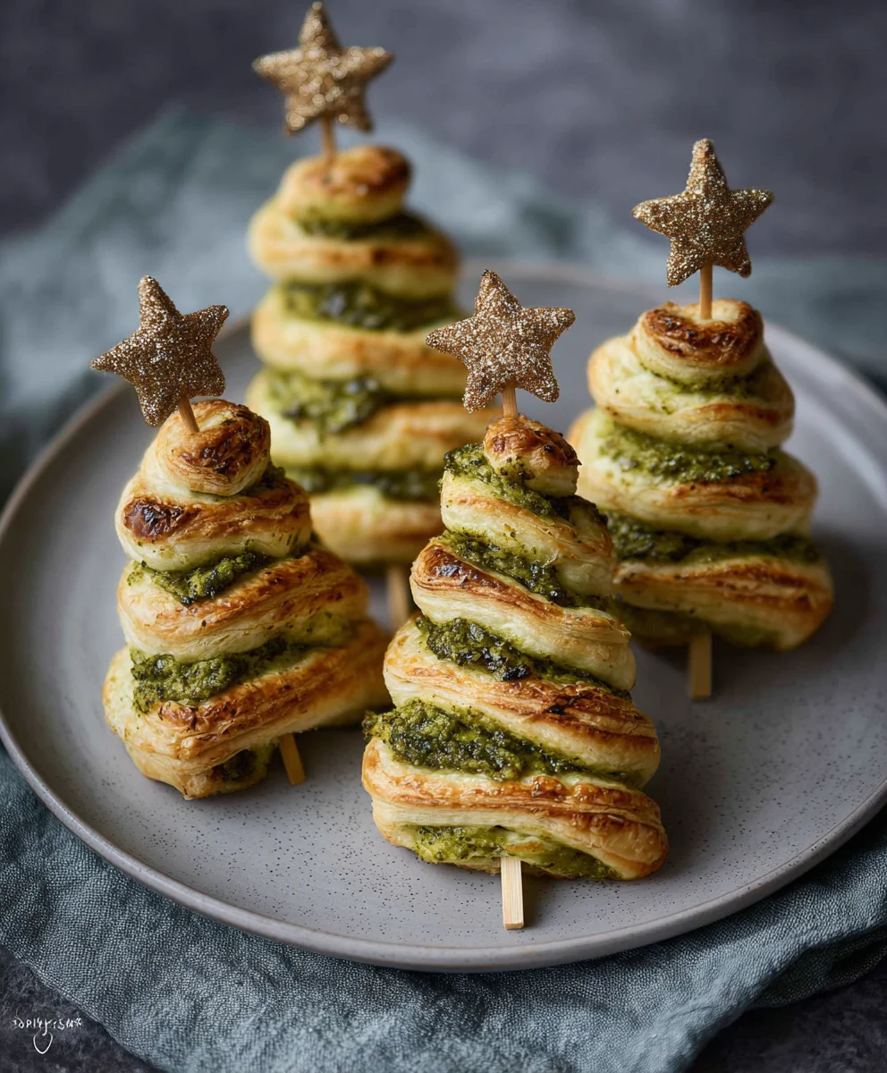 Pesto Puff Pastry Christmas Trees Easy Recipe
