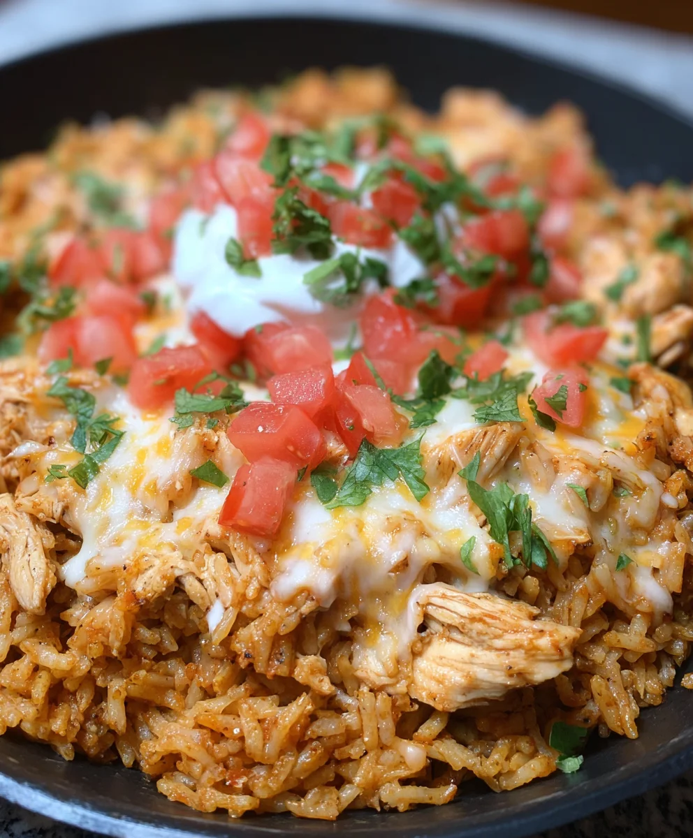 Cheesy Chicken Taco Rice- Easy One-Pan Dinner