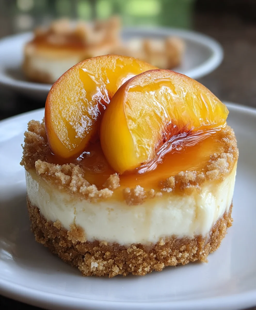 Stuffed Peach Cobbler Mini Cheesecake Delight