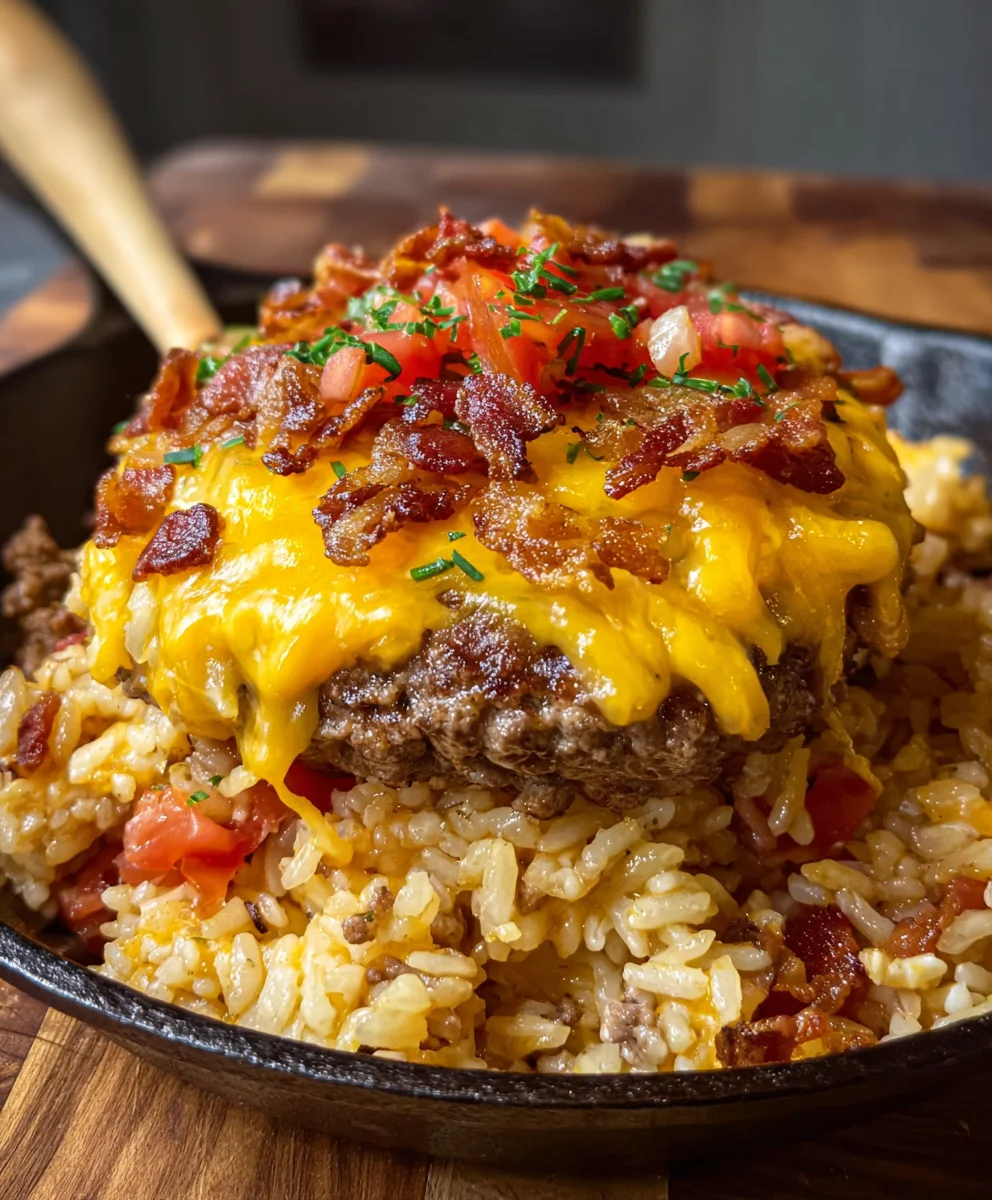 Beef Bacon Cheeseburger Rice- Easy Weeknight Meal