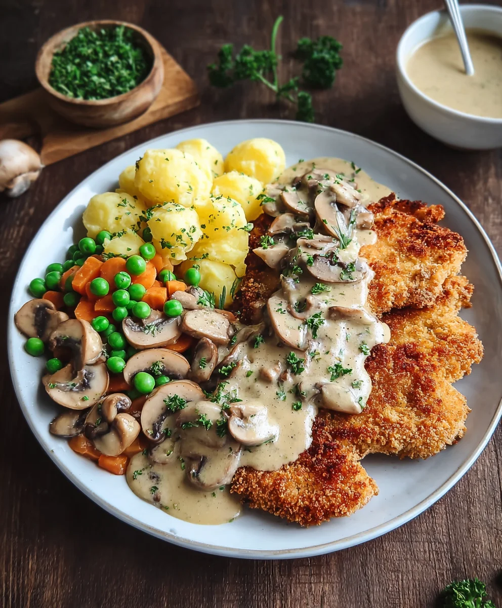 Creamy Beef Schnitzel with Mushrooms-Easy Recipe