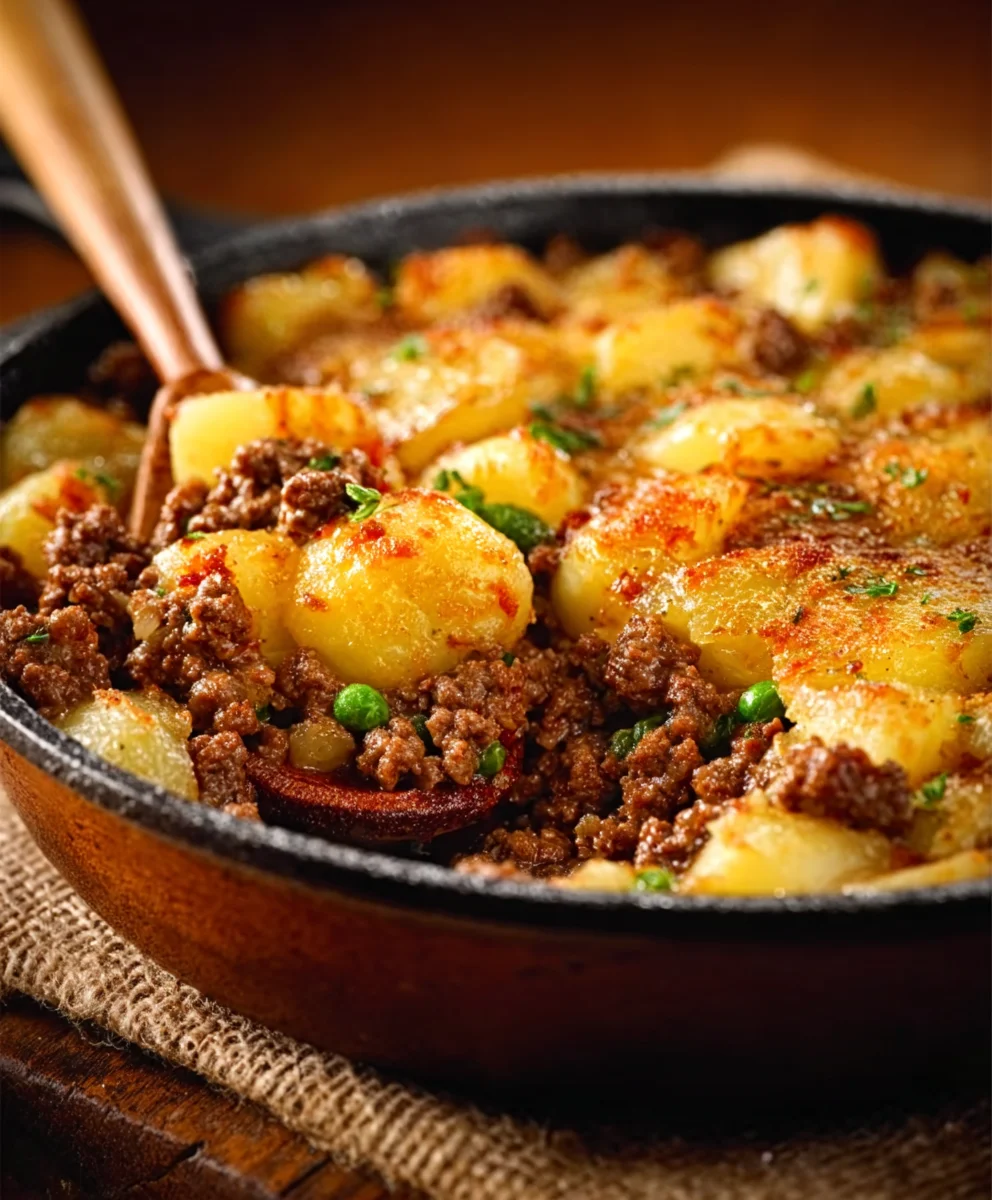 Easy Ground Beef and Potatoes Skillet Dinner