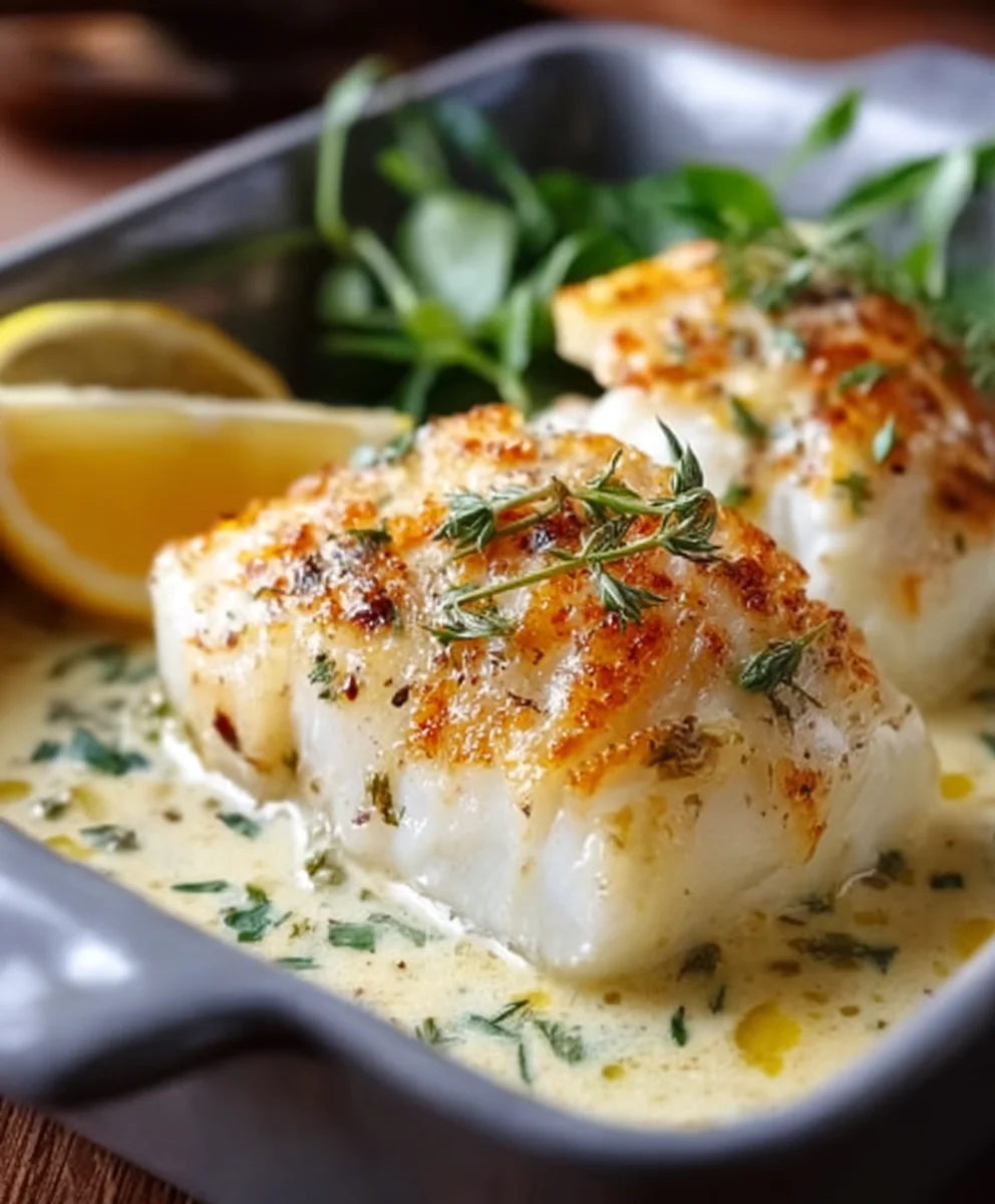 Easy Baked Cod Coconut Lemon Cream Sauce Recipe