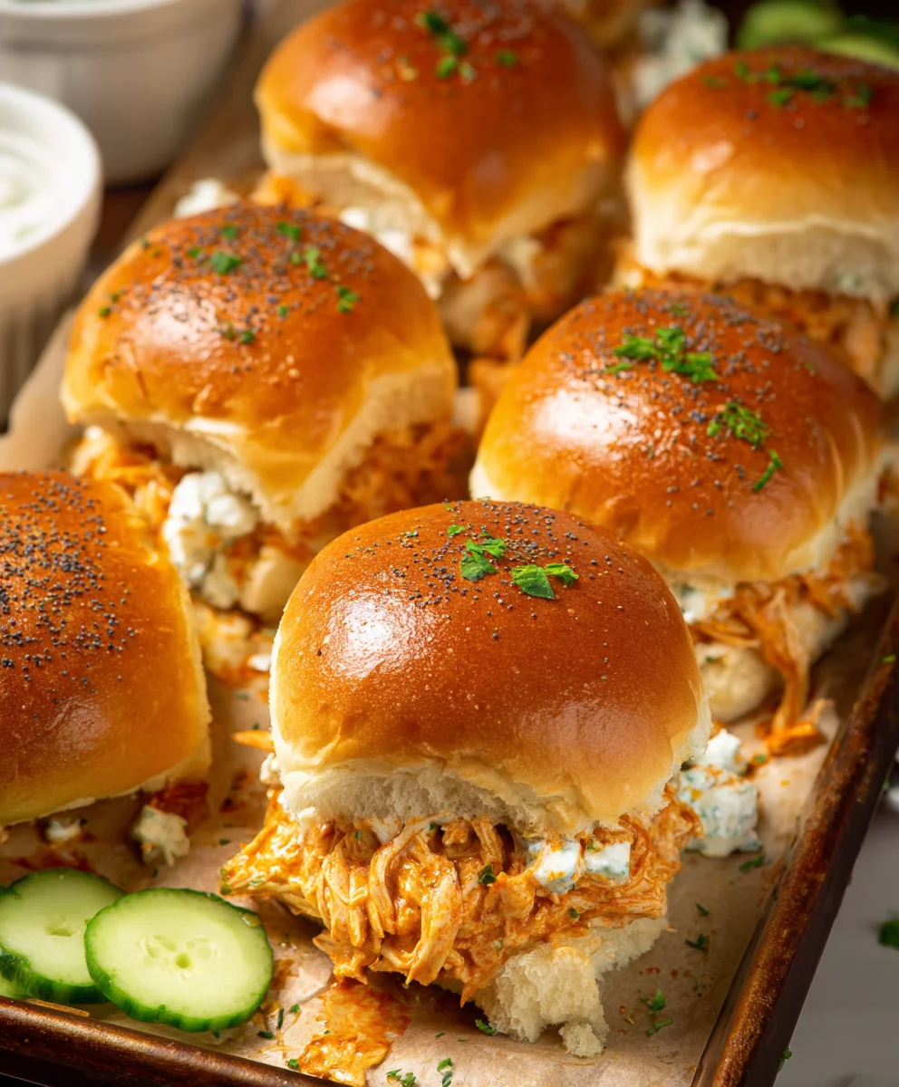 Spicy Buffalo Chicken Sliders-Easy & Delicious