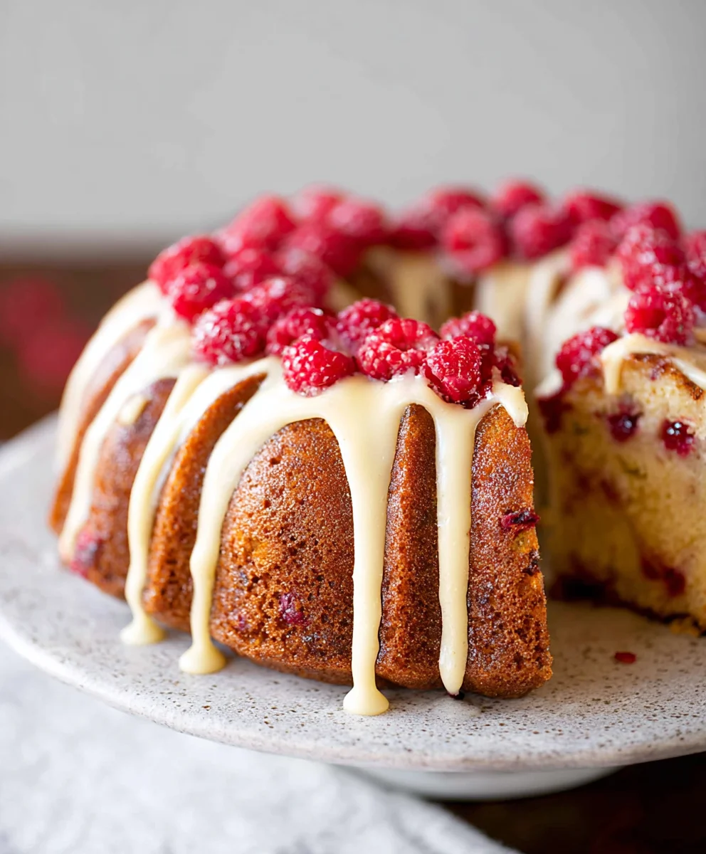 Raspberry White Chocolate Bundt Cake - Delicious Treat