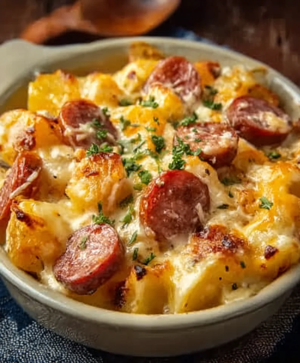 Cheesy Ranch Beef Sausage Potatoes-Easy Recipe