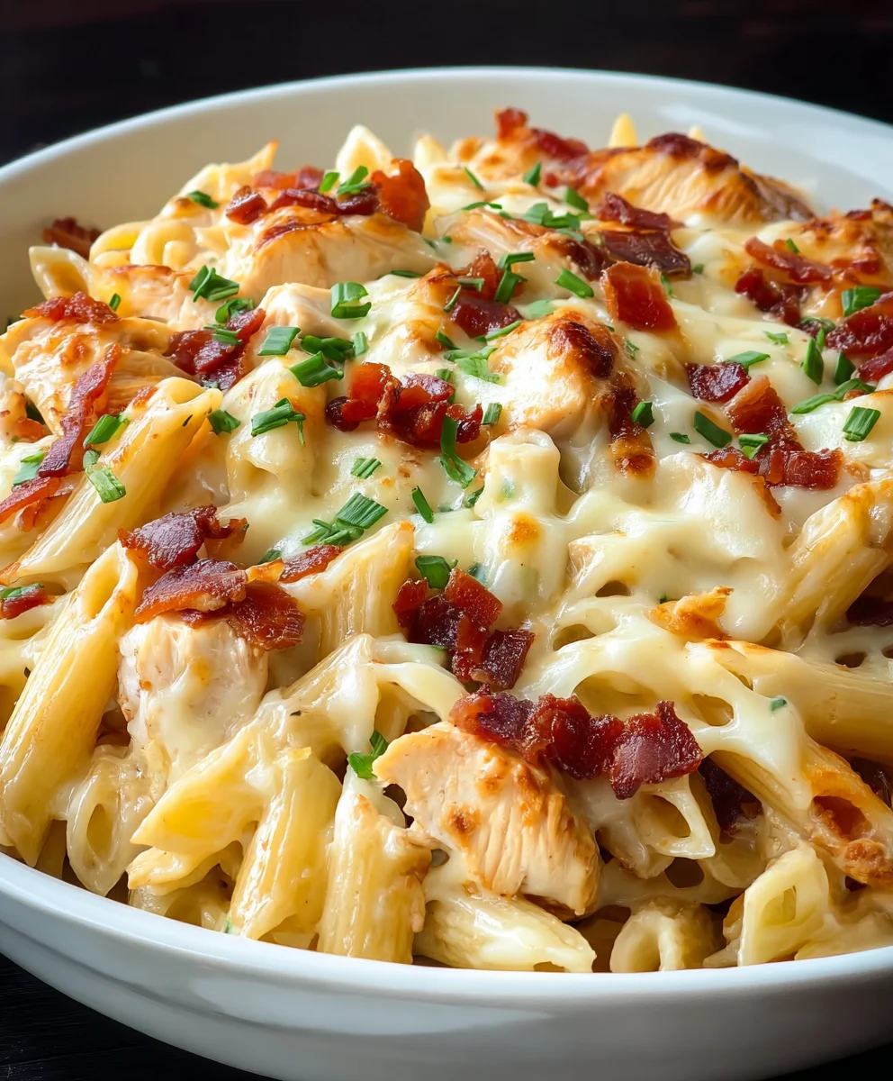 Chicken Beef Bacon Ranch Pasta Bake Delight