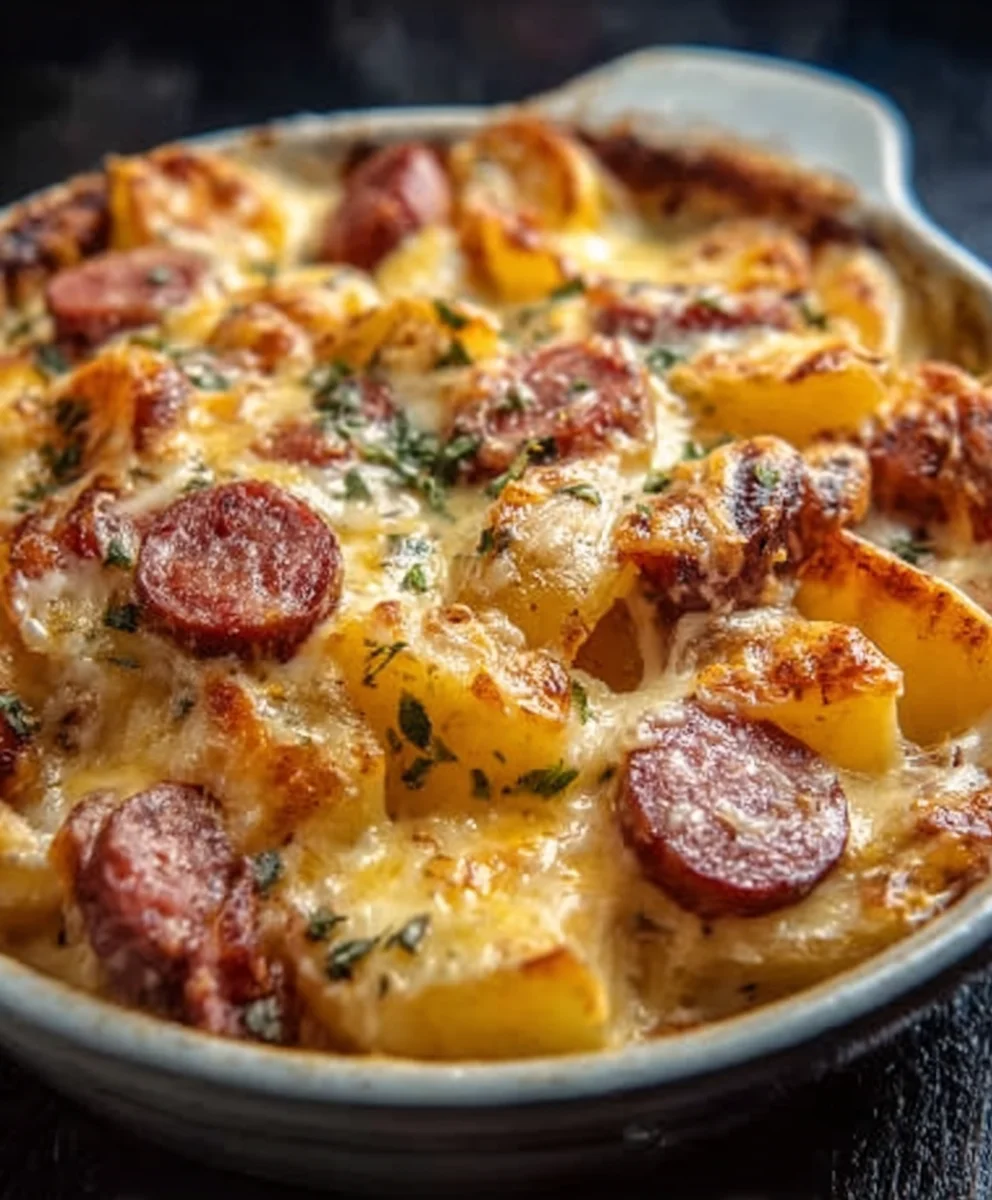 Cheesy Ranch Beef Sausage Potatoes-Easy Recipe