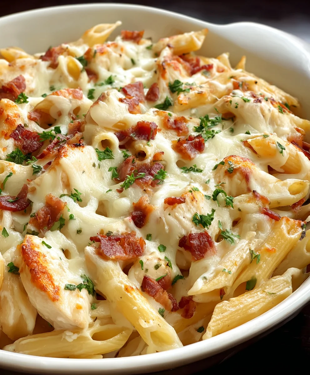 Chicken Beef Bacon Ranch Pasta Bake Delight