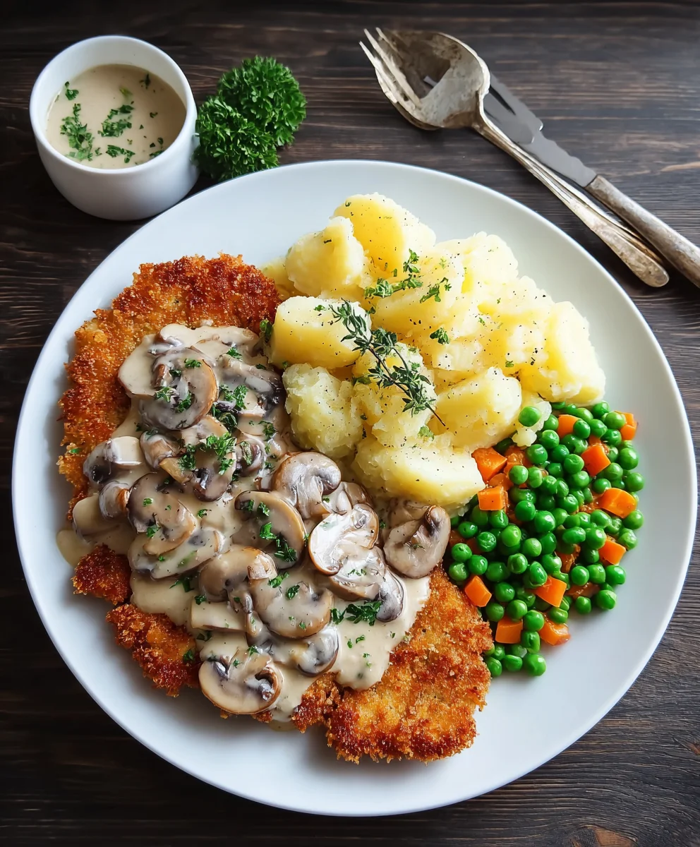 Creamy Beef Schnitzel with Mushrooms-Easy Recipe