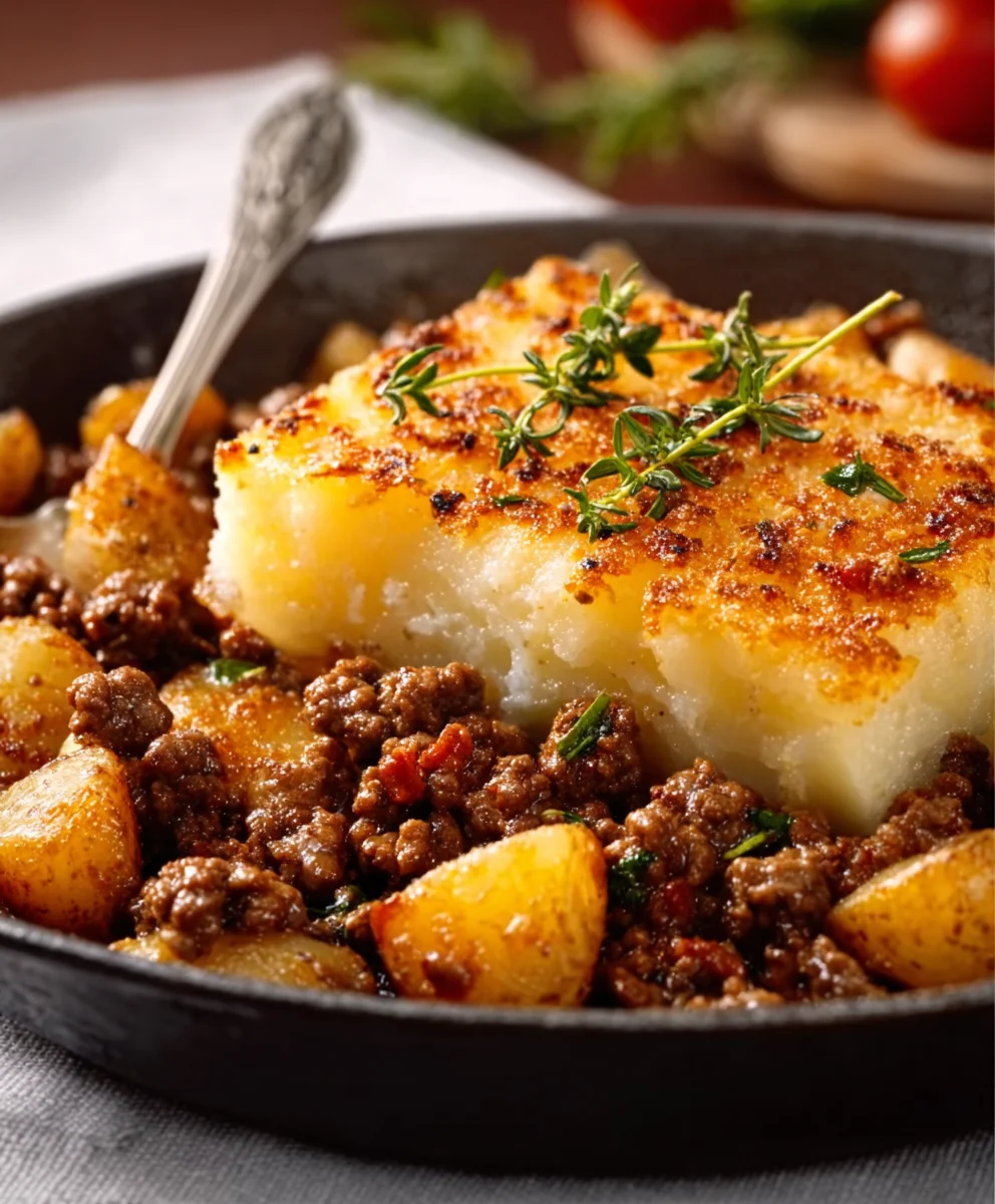 Easy Ground Beef and Potatoes Skillet Dinner