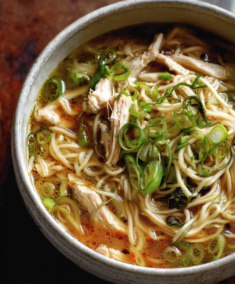 Aromatic Scallion Chicken Noodle Soup Delight