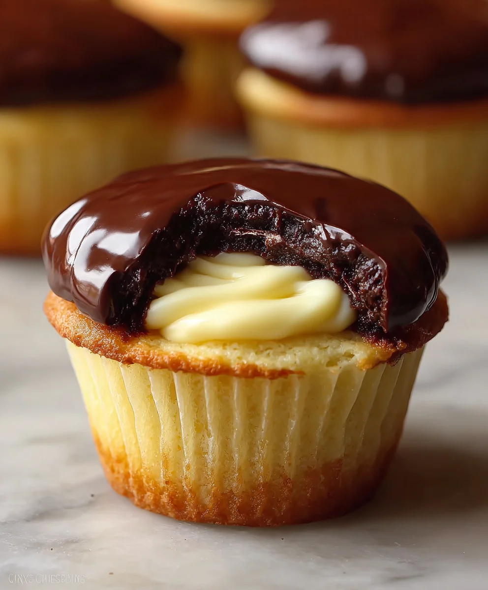 Boston Cream Pie Cupcakes-Decadent Dessert Delight