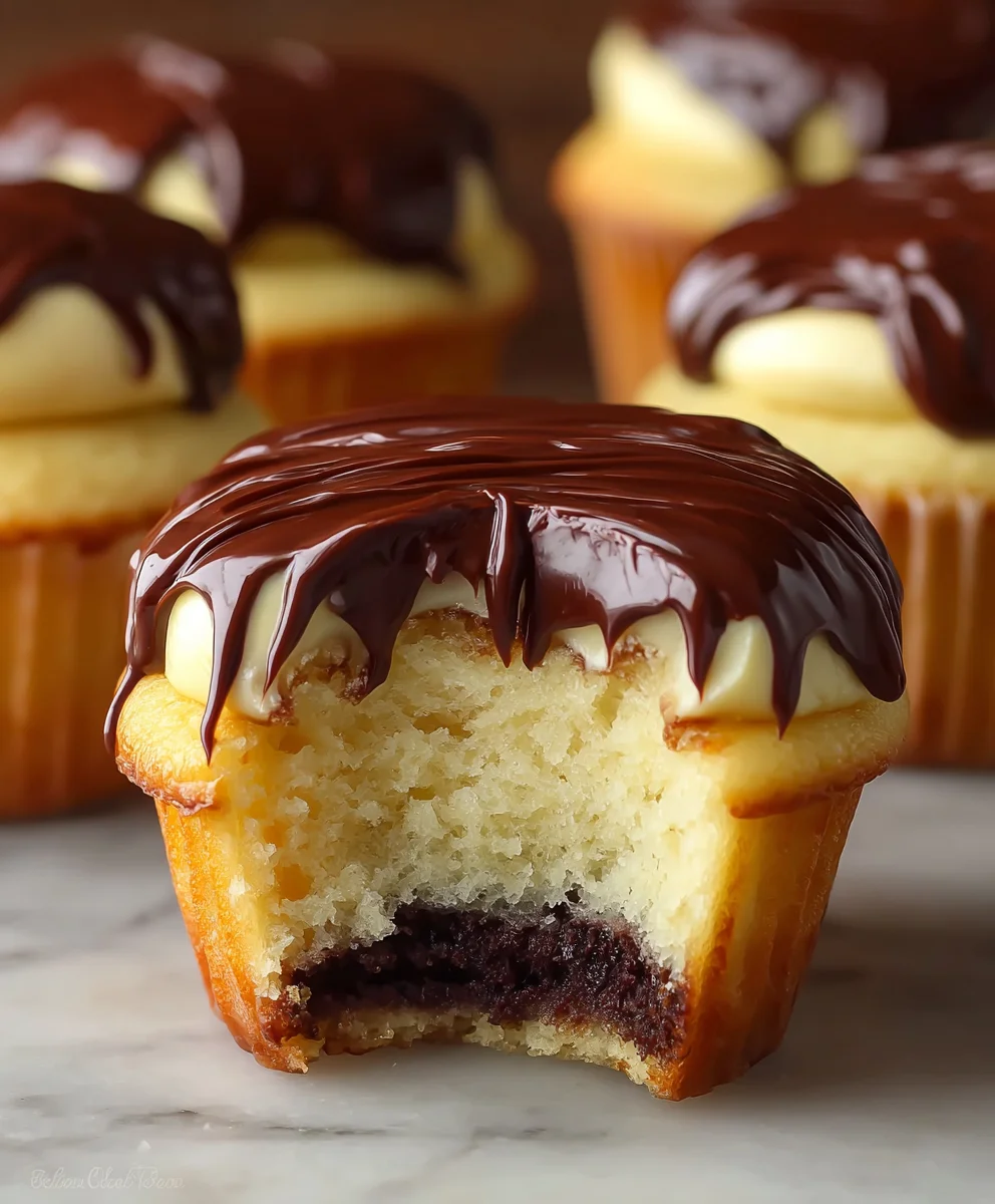 Boston Cream Pie Cupcakes-Decadent Dessert Delight