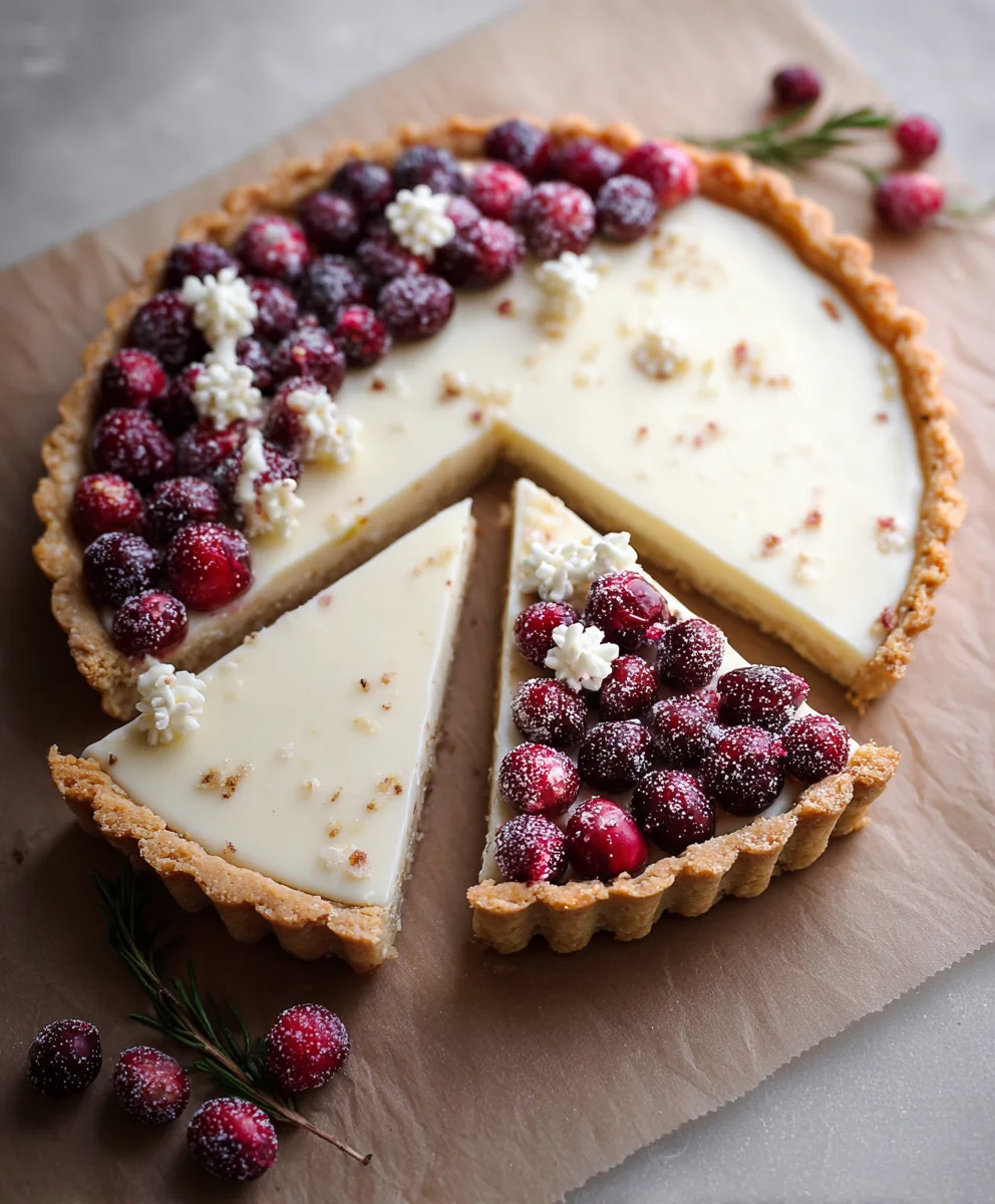 White Chocolate Cranberry Tart - Easy Dessert Recipe
