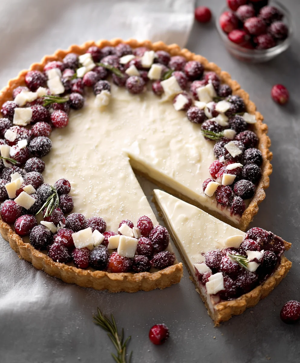 White Chocolate Cranberry Tart - Easy Dessert Recipe