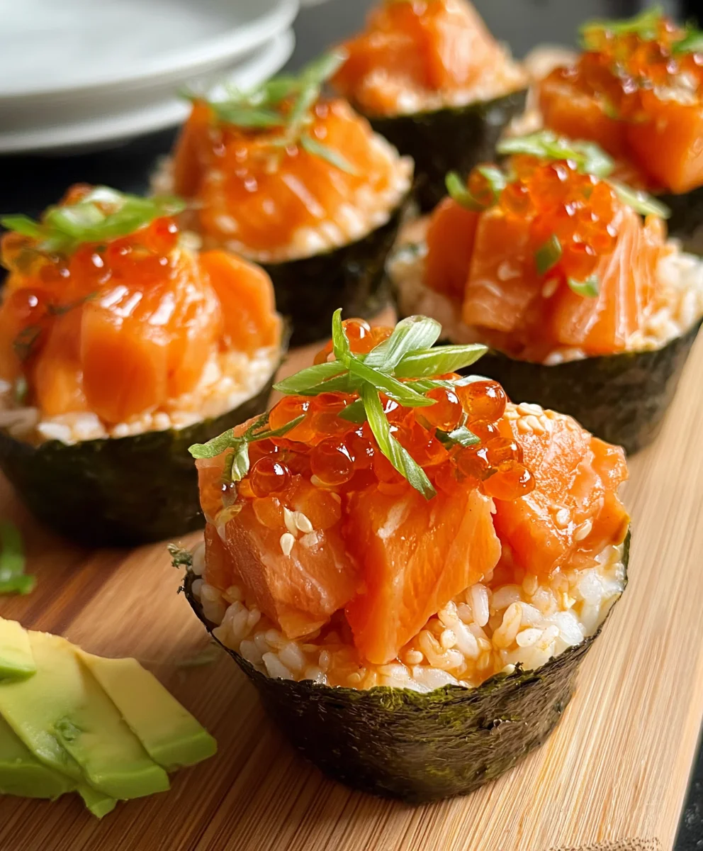 Spicy Salmon Sushi Cups - Easy Recipe