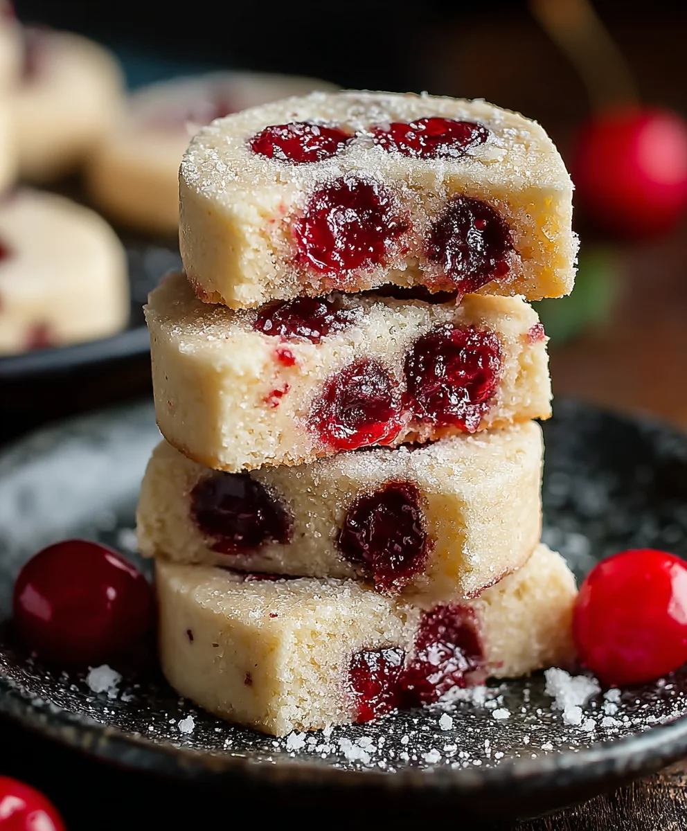 Christmas Cherry Shortbread Cookies - Festive Sweet Treat