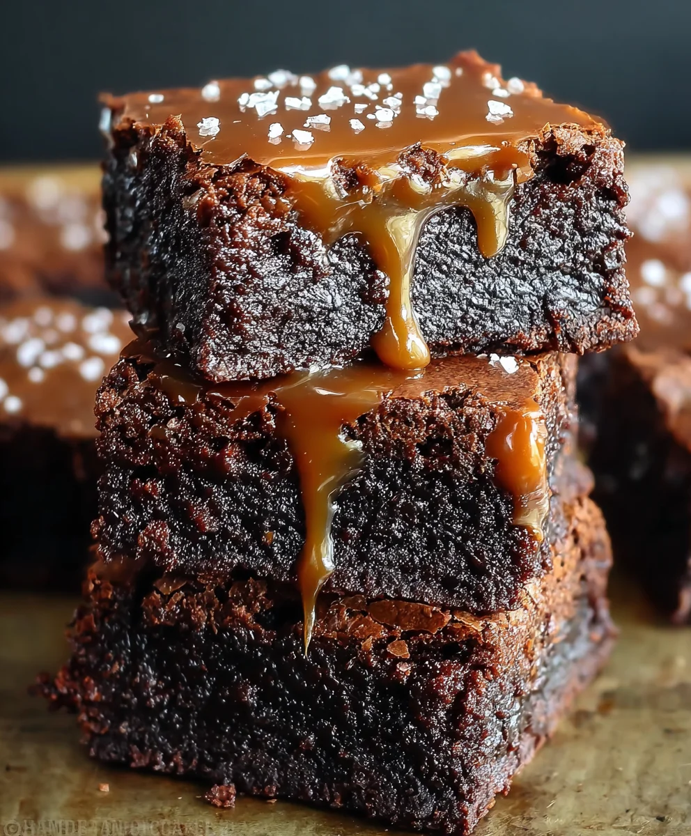 Salted Caramel Brownies-Rich-Chewy-Decadent