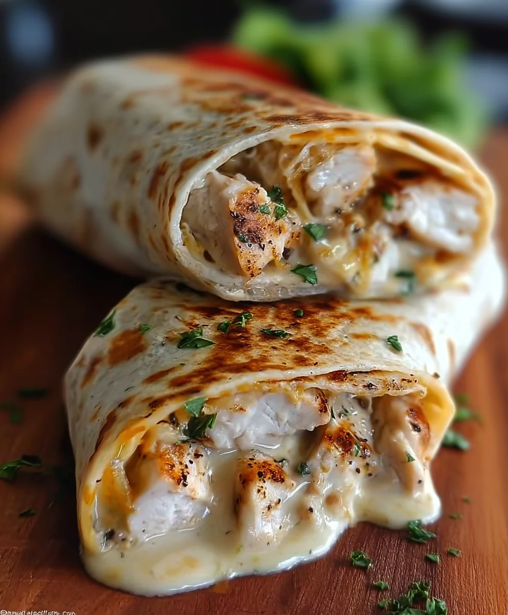 Cheesy Garlic Chicken Wraps- Easy & Delicious Recipe