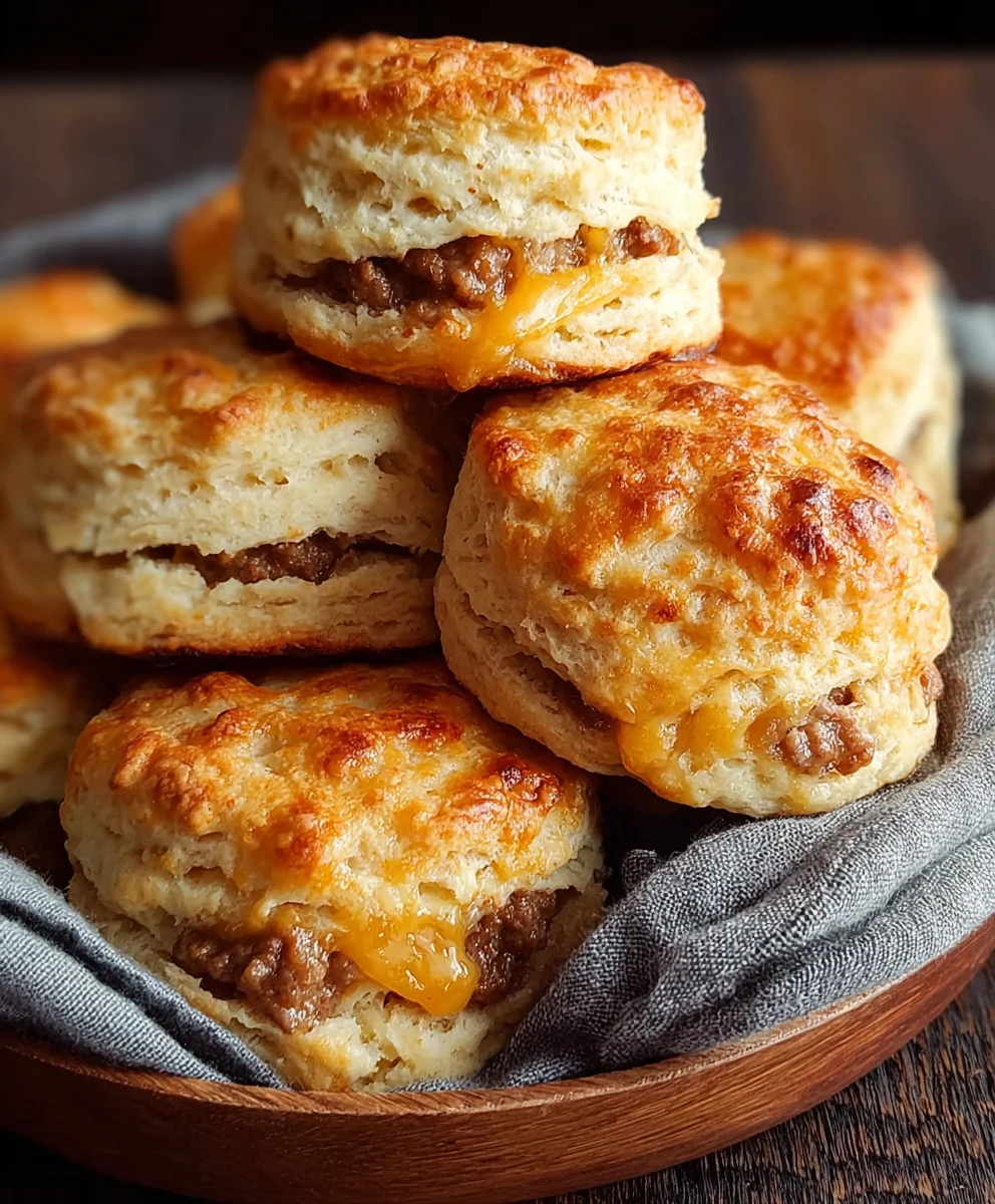 Savory Beef Sausage Biscuits- Easy Southern Breakfast