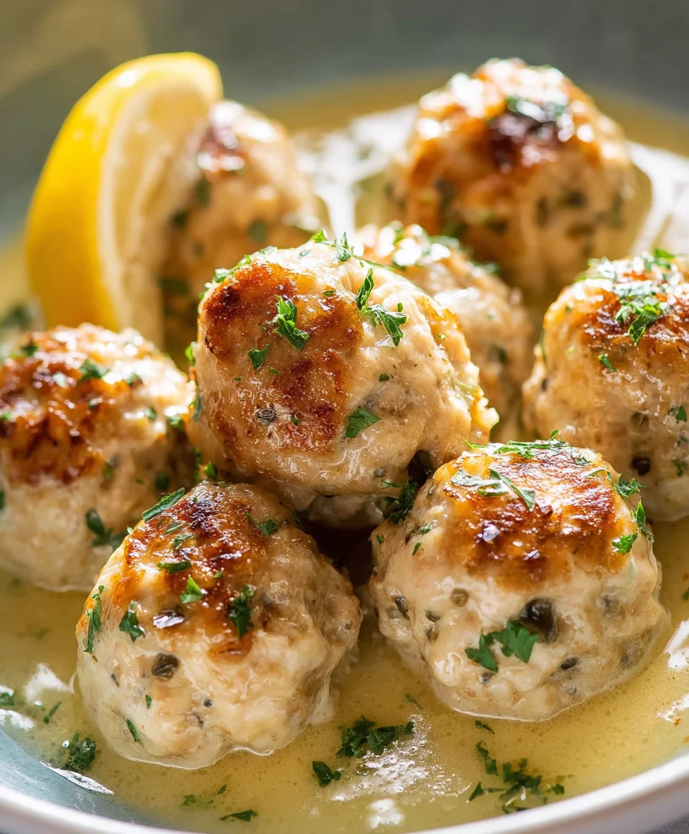 Lemon Chicken Piccata Meatballs - Easy Dinner
