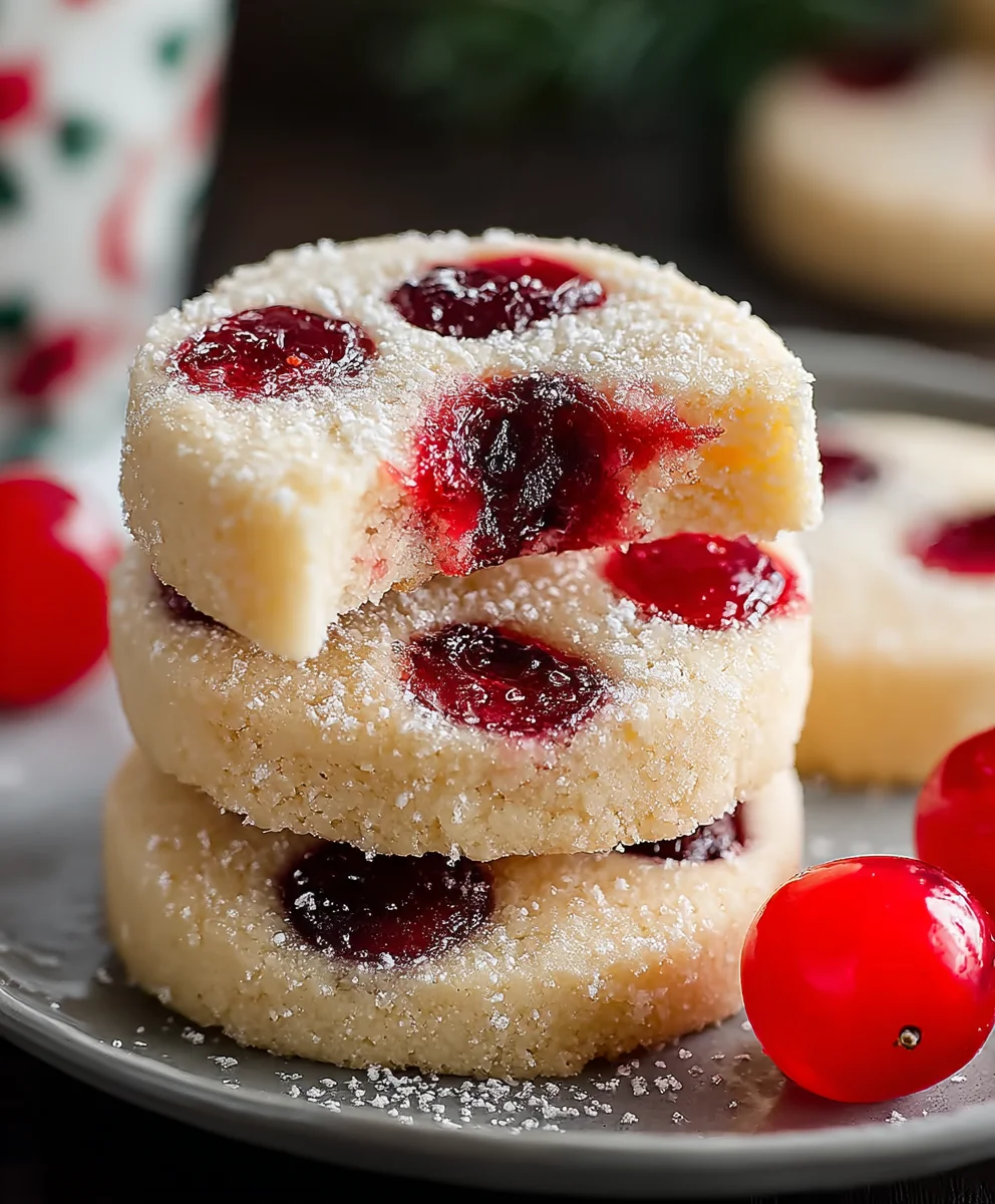 Christmas Maraschino Cherry Shortbread Cookies