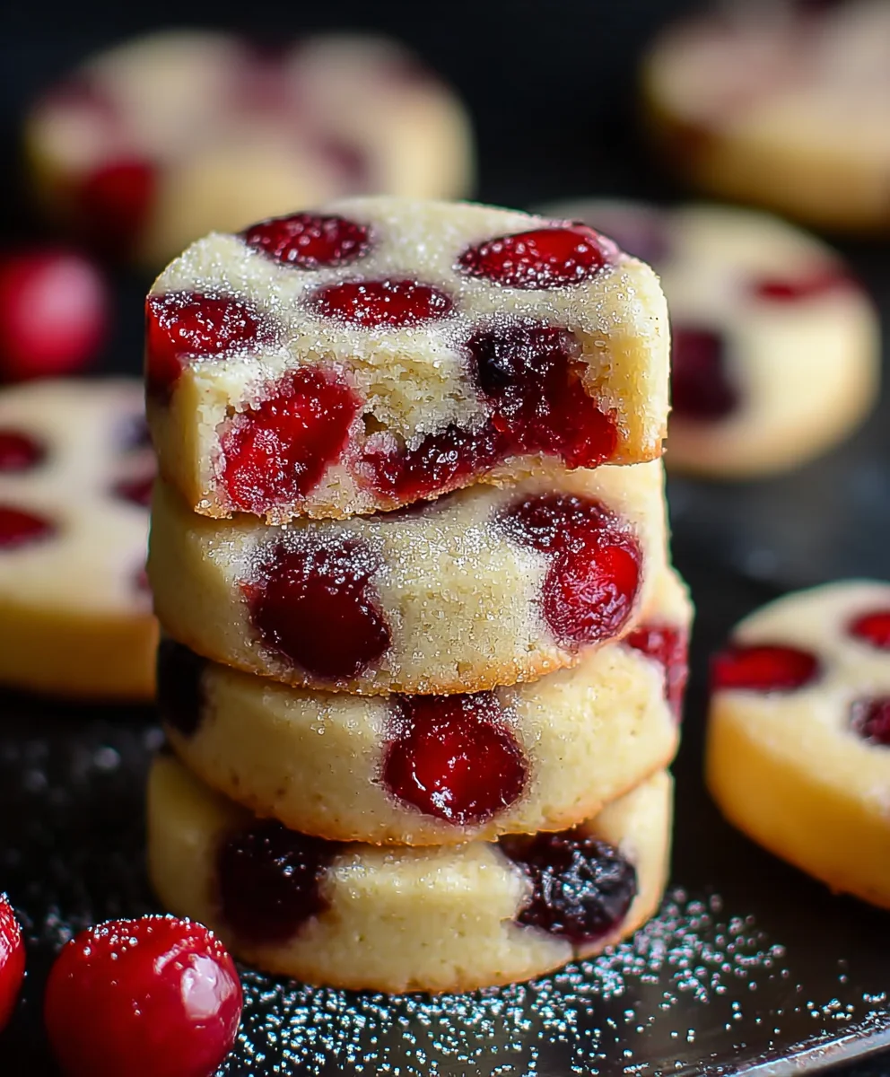 Christmas Cherry Shortbread Cookies - Festive Sweet Treat