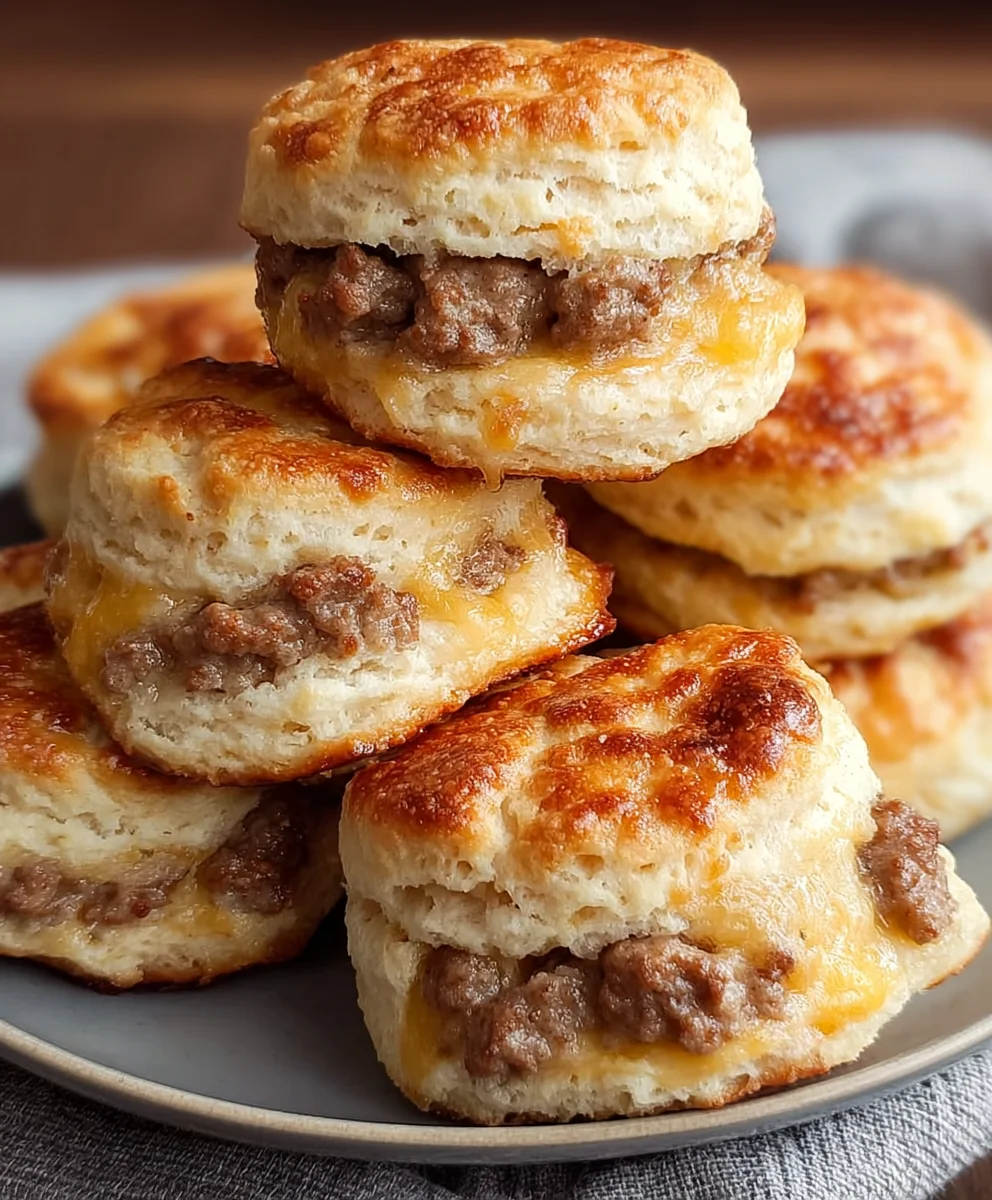 Savory Beef Sausage Biscuits- Easy Southern Breakfast