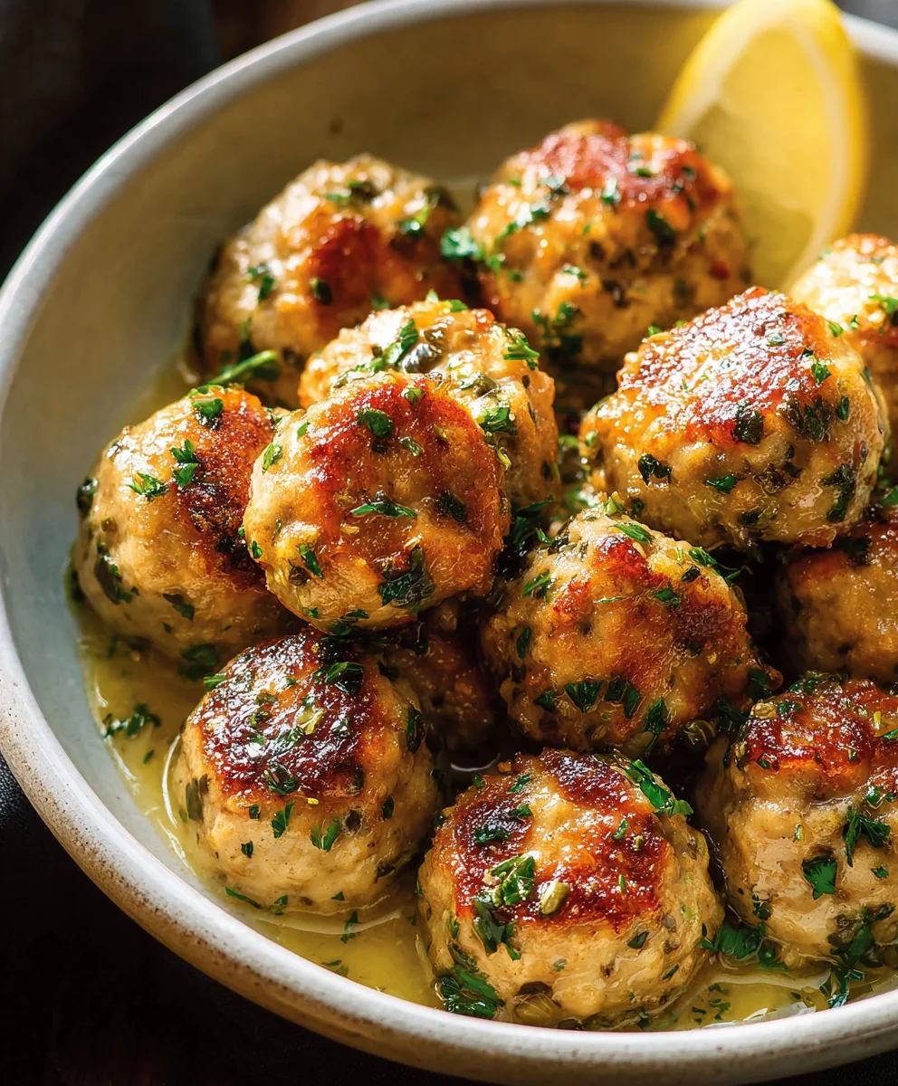 Lemon Chicken Piccata Meatballs - Easy Dinner
