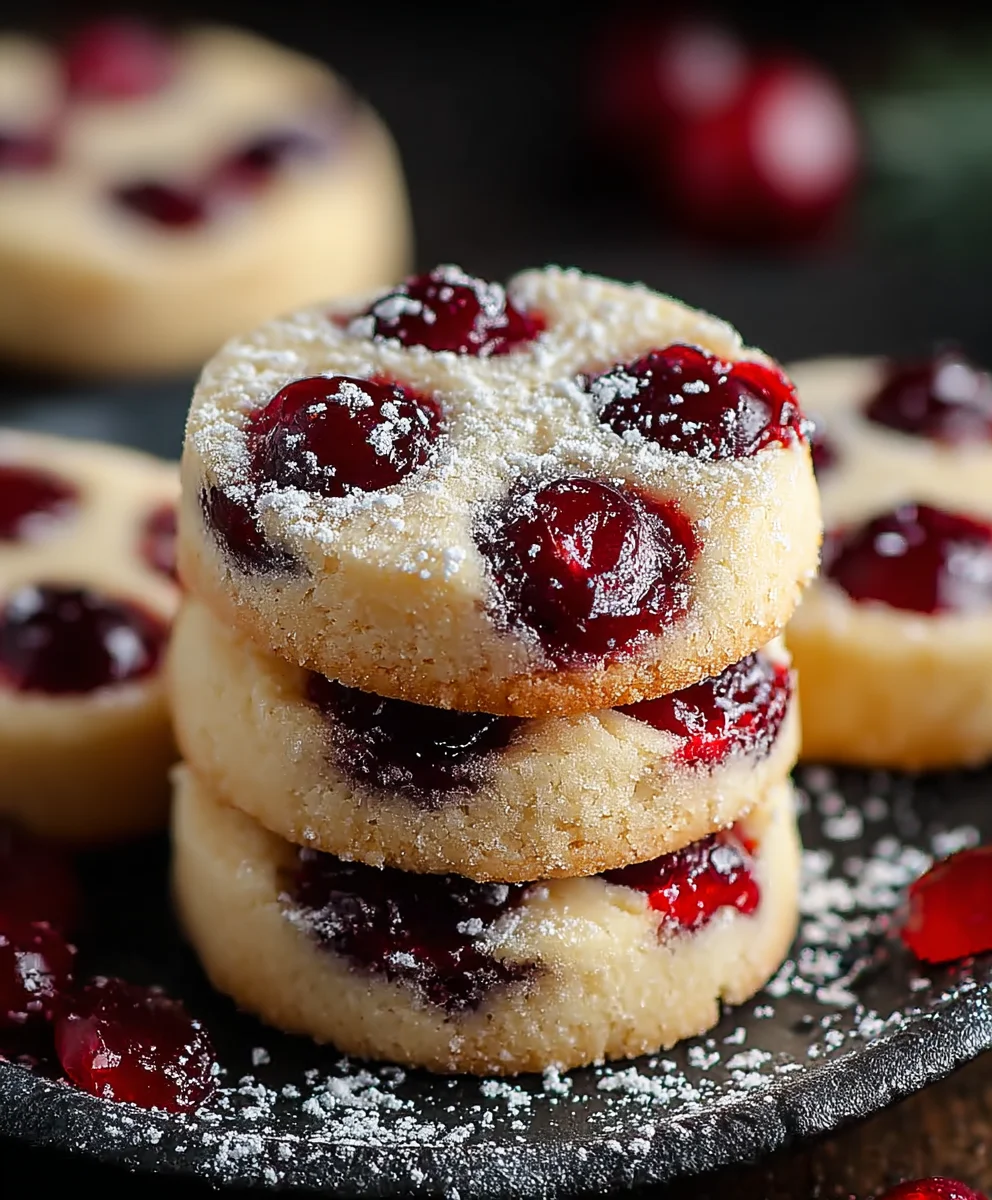 Christmas Maraschino Cherry Shortbread Cookies