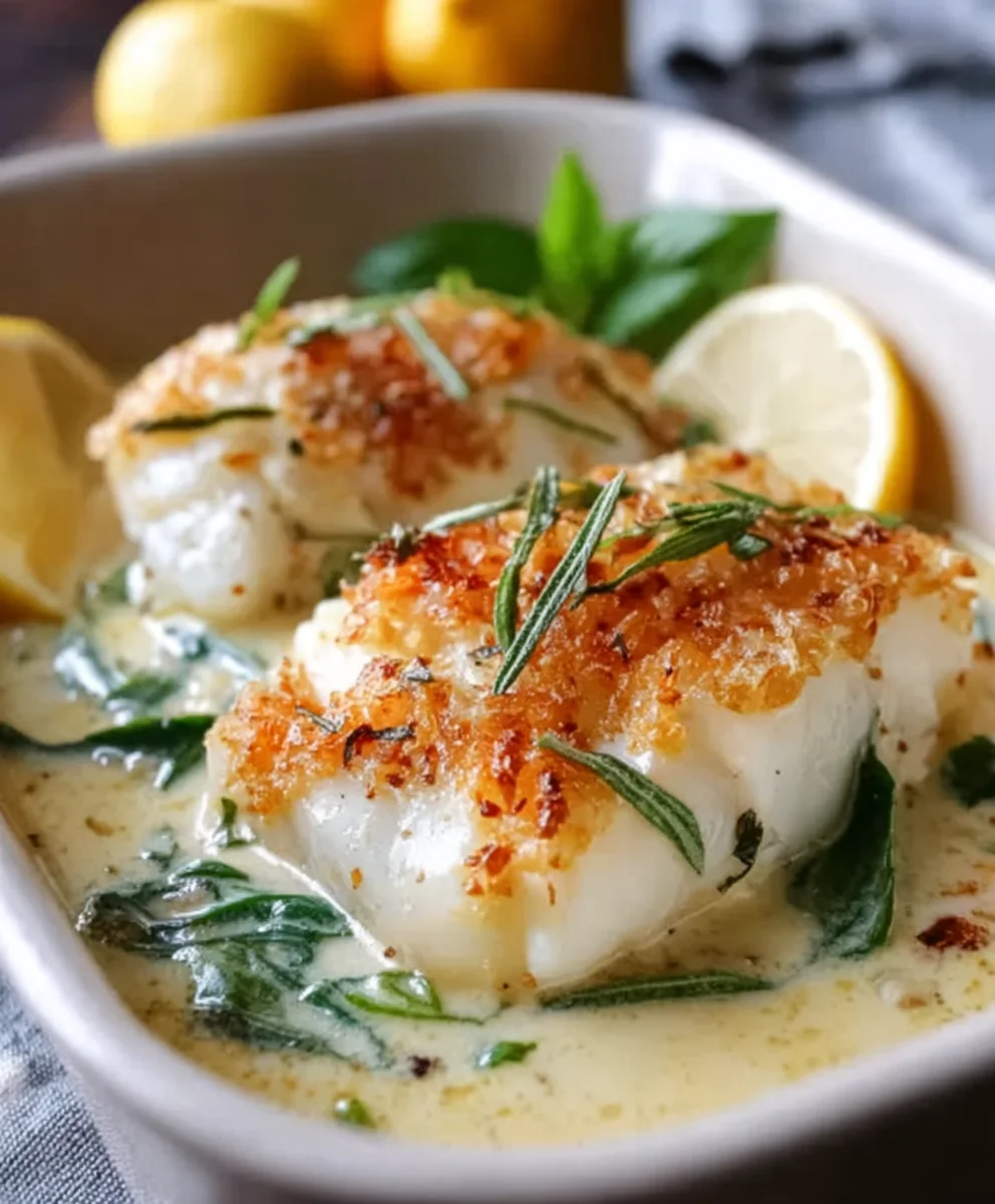 Easy Baked Cod Coconut Lemon Cream Sauce Recipe