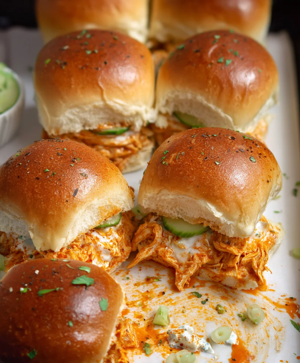 Spicy Buffalo Chicken Sliders-Easy & Delicious