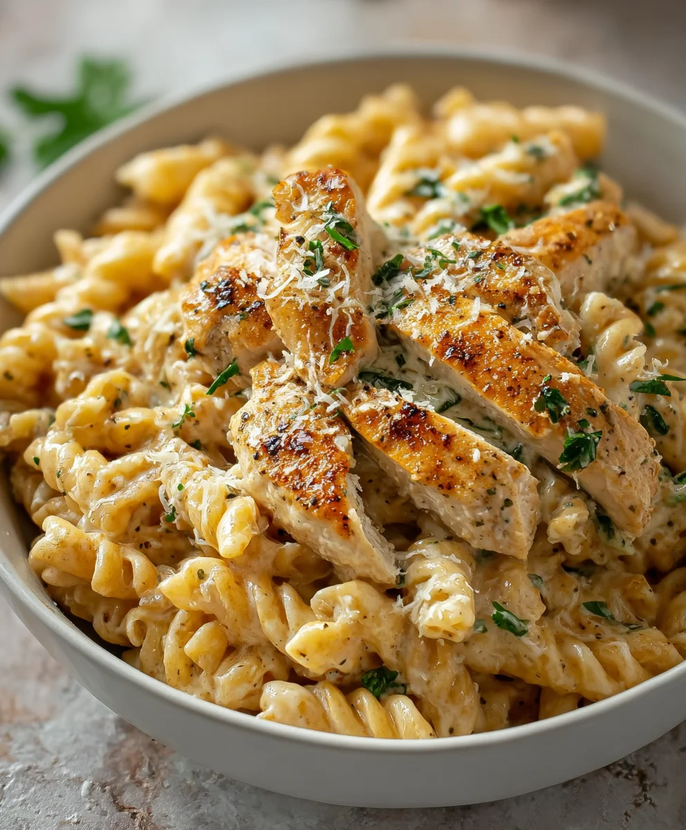 Healthy Garlic Parmesan Chicken Pasta - Quick Dinner