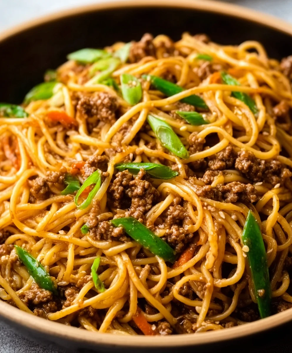 Quick Mongolian Beef Noodles - Easy Weeknight Dinner