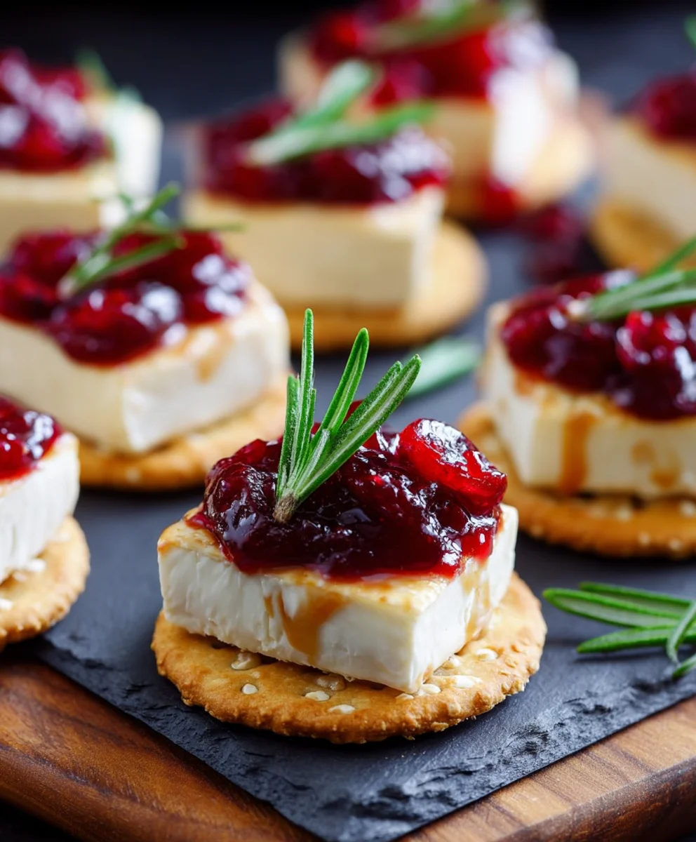 Easy No Bake Cranberry Brie Bites Recipe