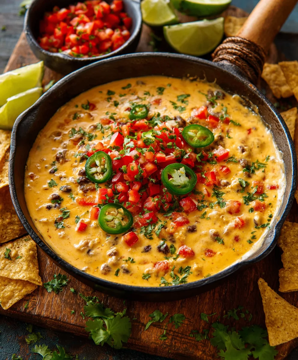 Cowboy Queso Dip - Easy Beef & Cheese Fiesta