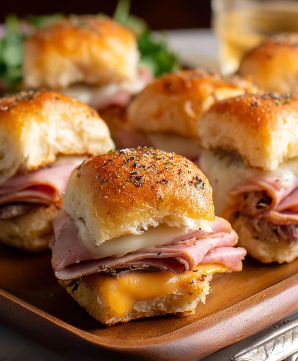 Beef Beef Ham Cheese Sliders- Easy Baked Party Appetizer