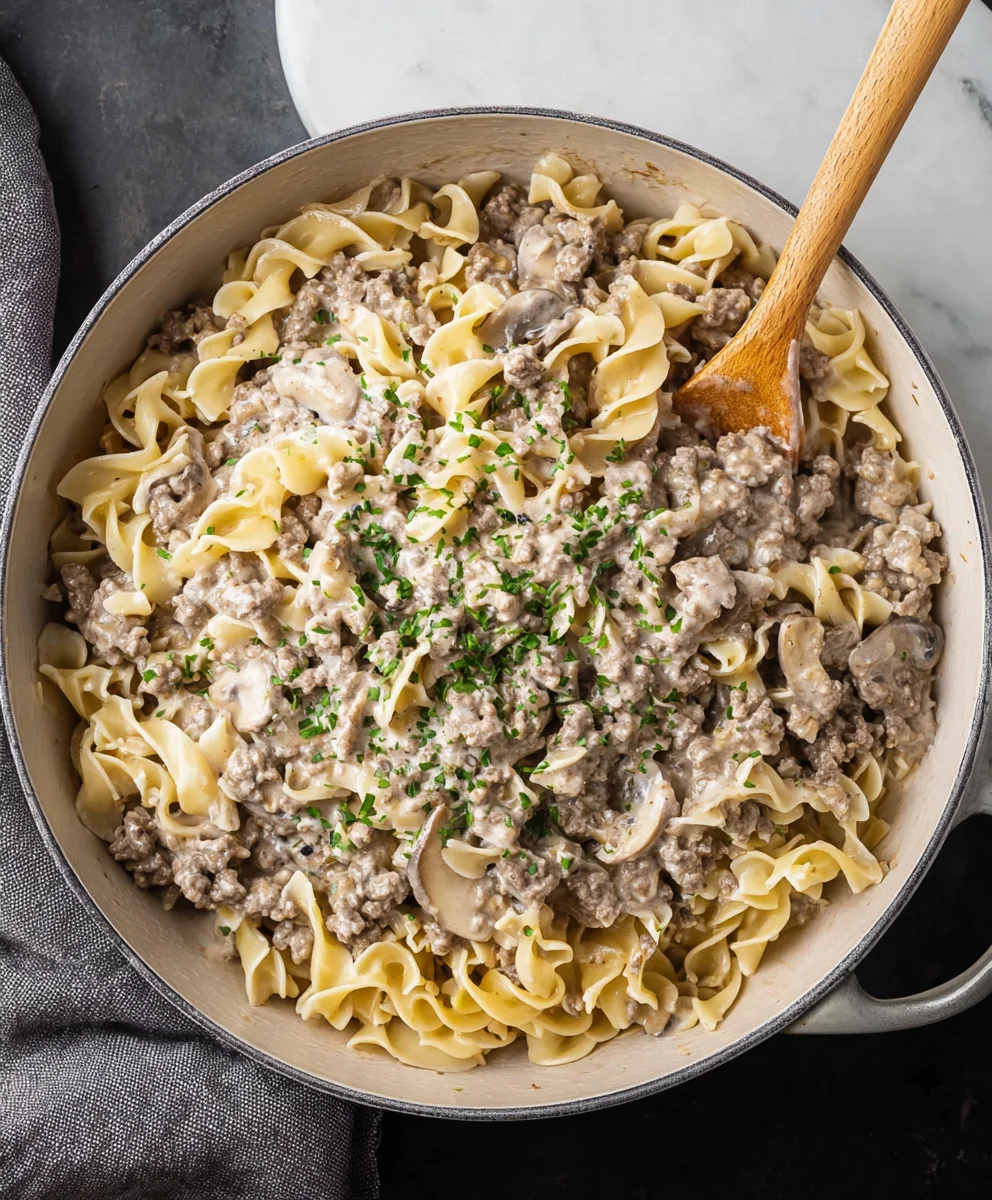 Quick Ground Beef Stroganoff - Minute Meal