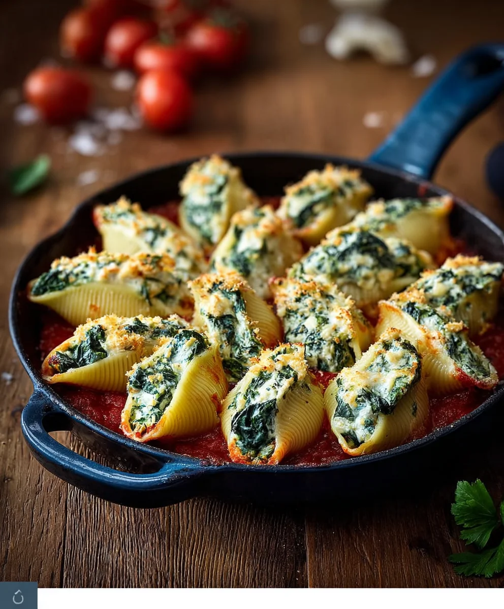 Easy Spinach Ricotta Stuffed Shells Recipe