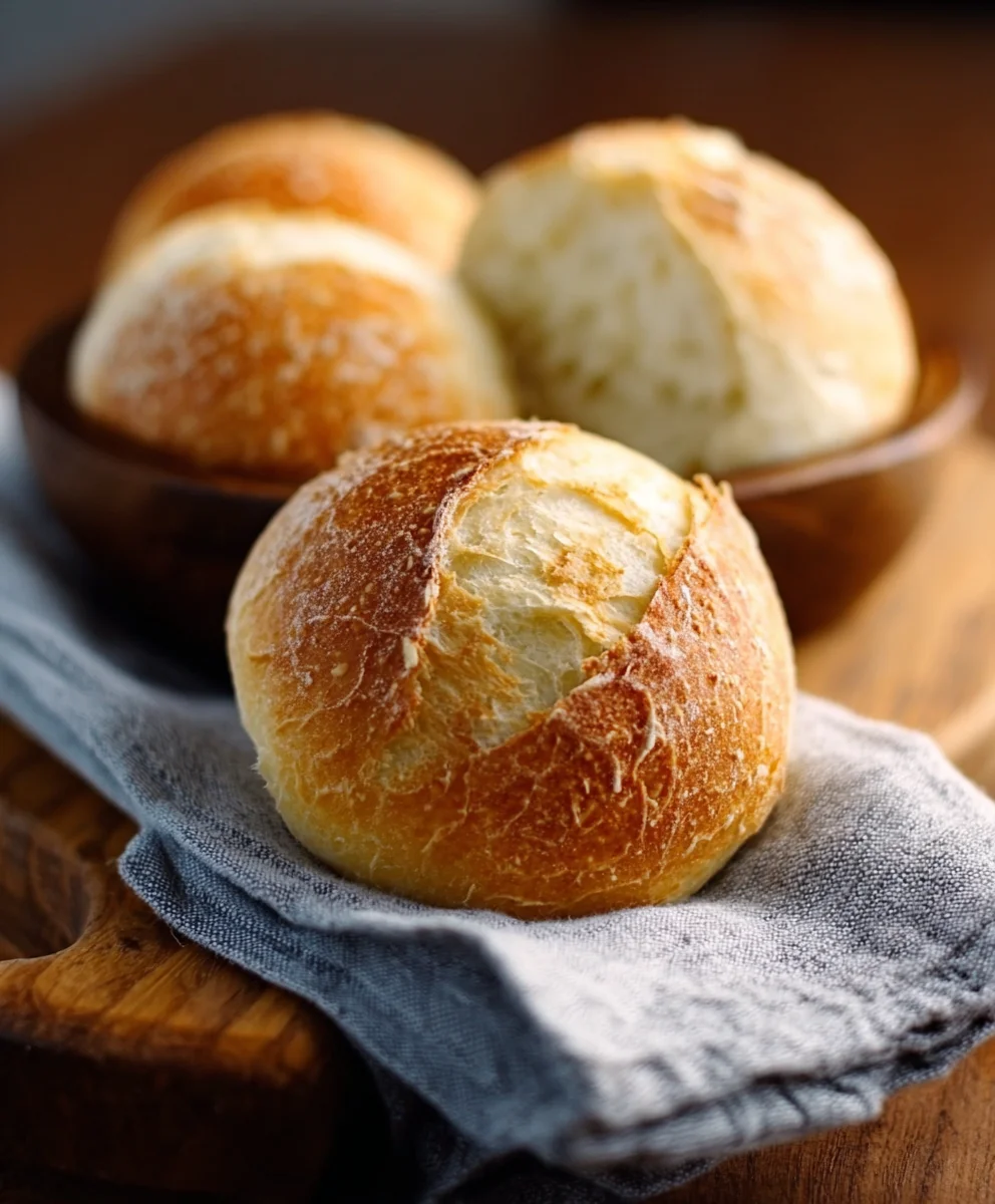 No-Knead Crusty Rolls Easy Recipe